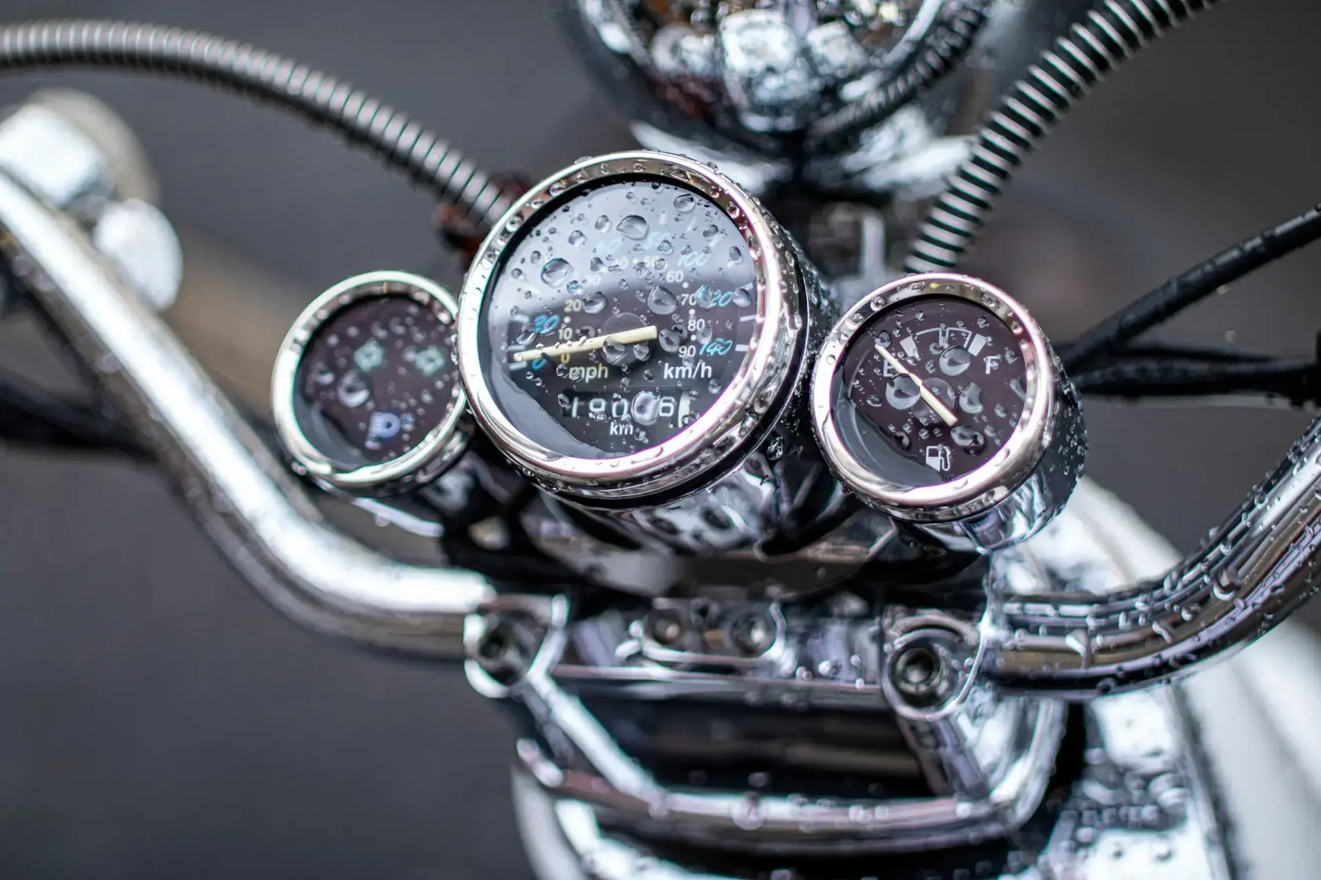 Motorcycle Maintenance: Rainy Season Survival Guide Motorcycle dashboard wet from rain